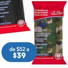Farmacia San Pablo Le roy cubreboca camuflaje c/5pzs oferta