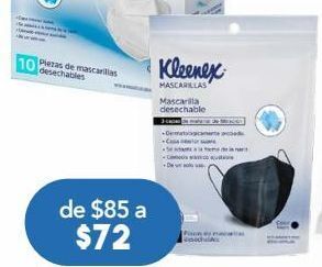 Farmacia San Pablo Kleenex mascarillas desech negro c/5pzs oferta