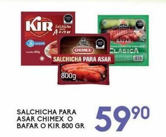 Salchicha para asar chimex o bafar o kir 800g