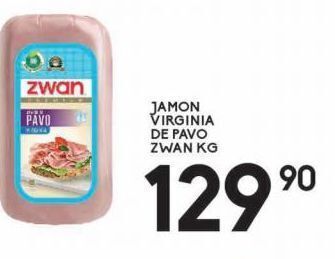 Alsuper Jamón virginia de pavo zwan kg oferta