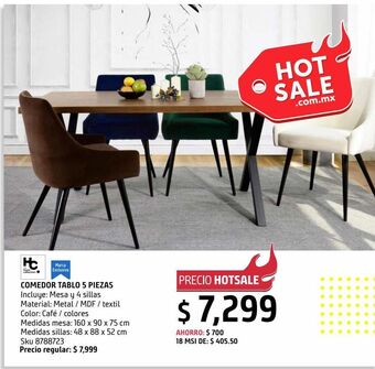 Set comedor 4 sillas tablo