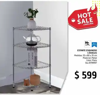 Sodimac Homecenter Estante esquinero cromado 4 niveles oferta