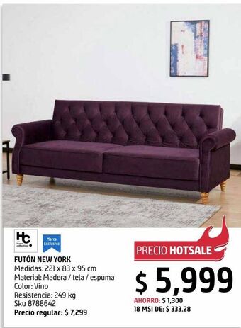 Sodimac Homecenter Futón new york vino oferta