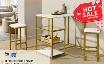 Set comedor 2 bancos blanco