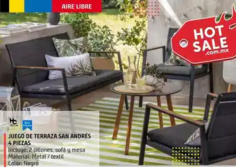 Sodimac Homecenter Juego living terraza sn.andres 4pz tex oferta
