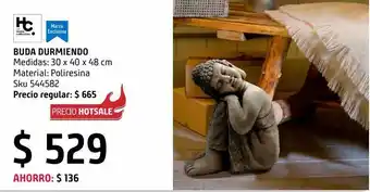 Sodimac Homecenter Buda durmiendo de poliresina 30x40x48 cm oferta