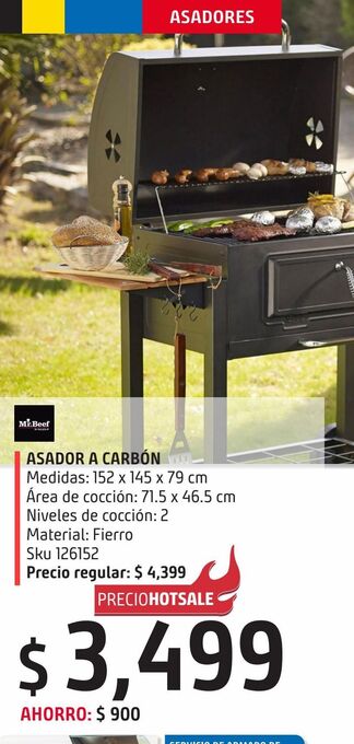 Sodimac Homecenter Asador de carbón con tapa y bandejas oferta