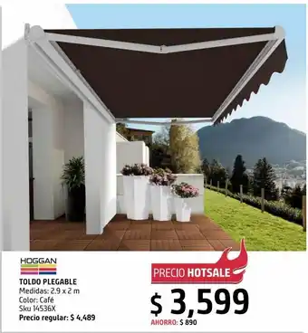 Sodimac Homecenter Toldo plegable café 2.90 x 2.0 m oferta