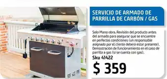 Servicio de armado de parrila de carbón/gas