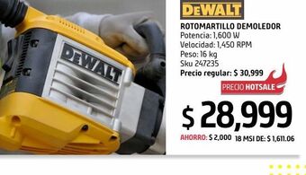 Rotomartillo demoledor 16 kg+ punta hexagonal