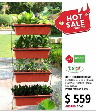 Sodimac Homecenter Rack huerto urbano 49 x 20 x 13.5 cm oferta