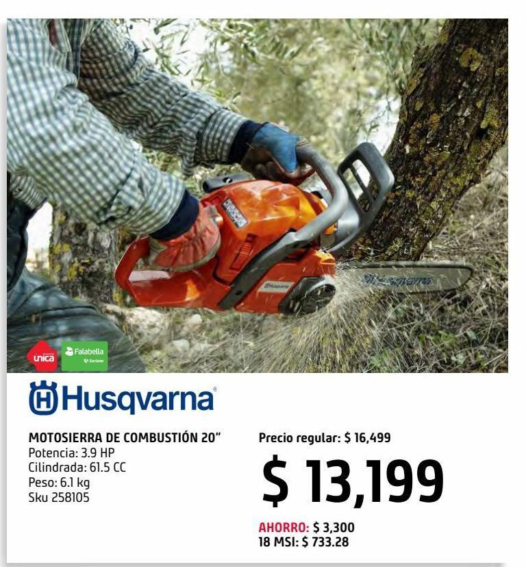Motosierra de combustión 61 oferta en Sodimac Homecenter