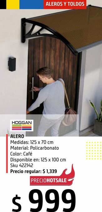 Sodimac Homecenter Alero policarbonato café 125x70 oferta