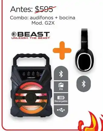 Chedraui Audífonos + bocina oferta
