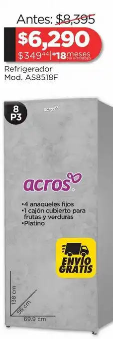Chedraui Refrigerador acros 1 puerta oferta