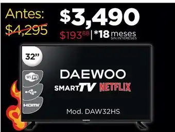 Chedraui Smart tv 32'' daewoo oferta