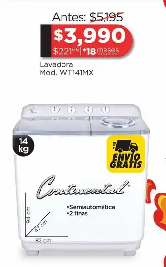 Chedraui Lavadora semiautomática continental oferta