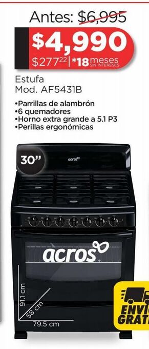 Chedraui Estufa acros oferta