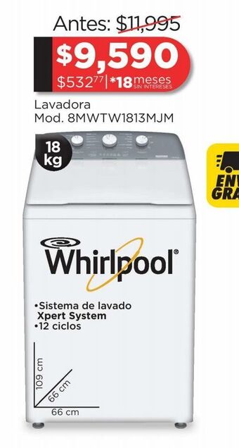 Chedraui Lavadoras whirlpool oferta