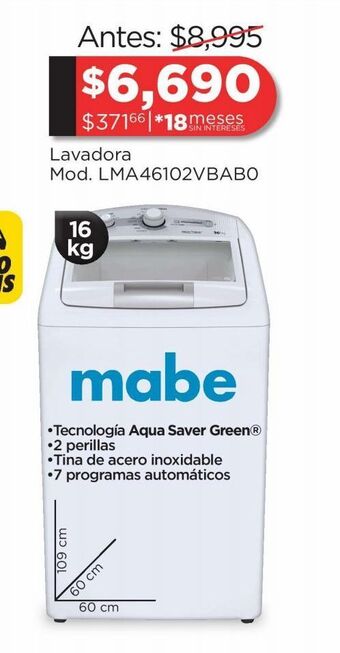 Chedraui Lavadora mabe oferta