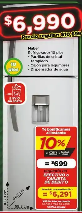Bodega Aurrerá Refrigerador 10 pies mabe oferta