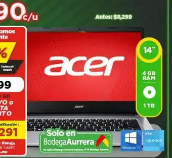 Computadoras portátil  acer