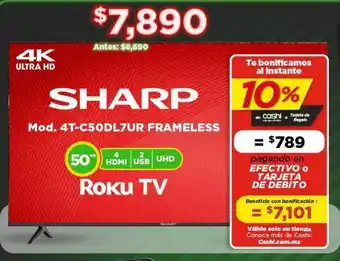 Smart tv 50'' 4k roku