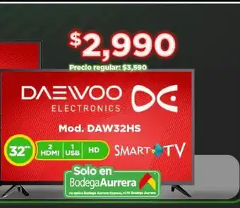 Bodega Aurrerá Smart tv 32" daewoo oferta