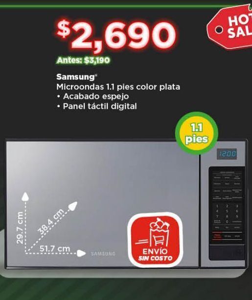 Microondas samsung oferta en Bodega Aurrerá