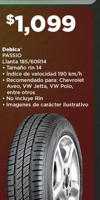 Bodega Aurrerá Llantas passio 185/60r14 oferta