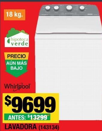 The Home Depot Lavadora whirlpool 18 kg xpert system oferta