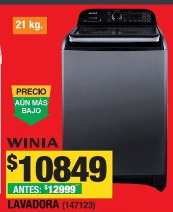 Lavadora automática carga superior winia 21 kg air bubble 4d+