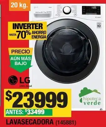 The Home Depot Lavasecadora lg 20 kg inverter blanco oferta