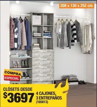 Clóset de 2 torres de madera 1.80 x 1.98 m x 39 cm café expresso