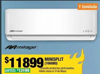 Aire acondicionado minisplit mirage 1ton