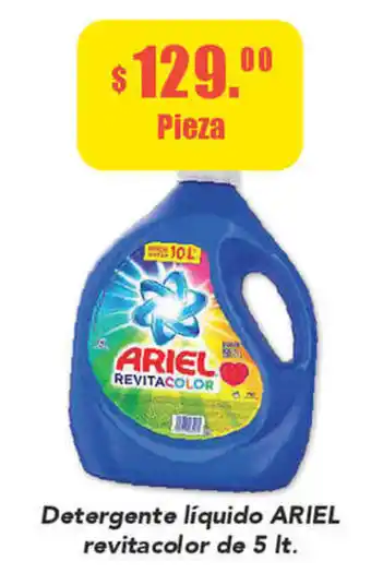 Detergente liquido ARIEL revitacolor de 5 lt