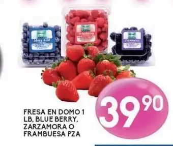 Alsuper Fresa en domo 1lb, blueberry, zarzamora o frambuesa pza oferta