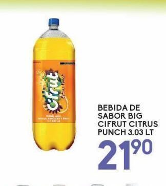Bebida de sabor big cifrut citrus punch 3.03l