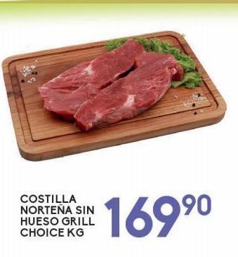 Alsuper Costilla norteña sin hueso grill choice kg oferta