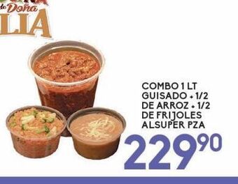 Alsuper Combo 1lt guisado, 1/2 arroz + 1/2 frijoles oferta
