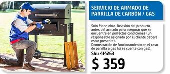Sodimac Homecenter Servicio de armado de parrilla de carbón/gas oferta