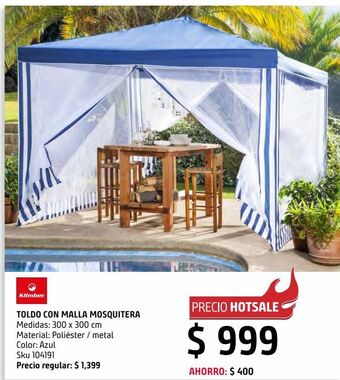 Sodimac Homecenter Toldo comedor con base 3x3 m oferta