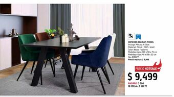 Set comedor 4 sillas salina