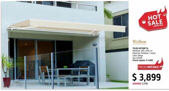 Sodimac Homecenter Toldo retractil beige 3.95x2.50 oferta