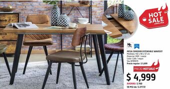 Sodimac Homecenter Mesa comedor extensible waveext oferta