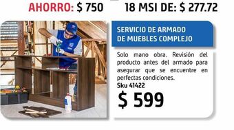 Sodimac Homecenter Servicio de armado de muebles complejo oferta