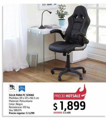 Sodimac Homecenter Sillon pc senna negro oferta