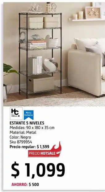 Sodimac Homecenter Estante metálico 5 niveles negro oferta