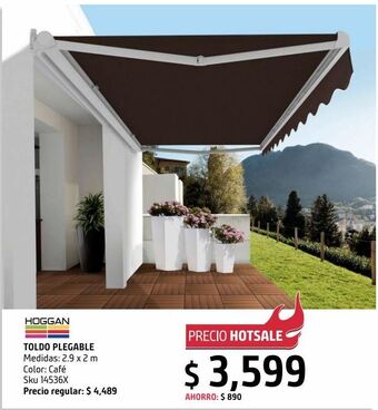 Sodimac Homecenter Toldo plegable café 2.90 x 2.0 m oferta