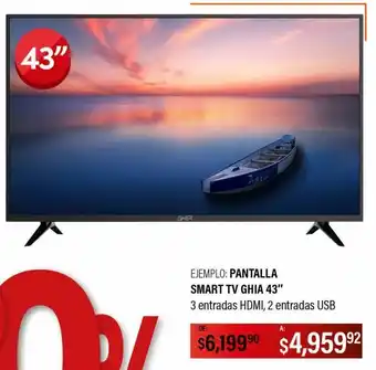 Pantalla smart tv ghia 43"
